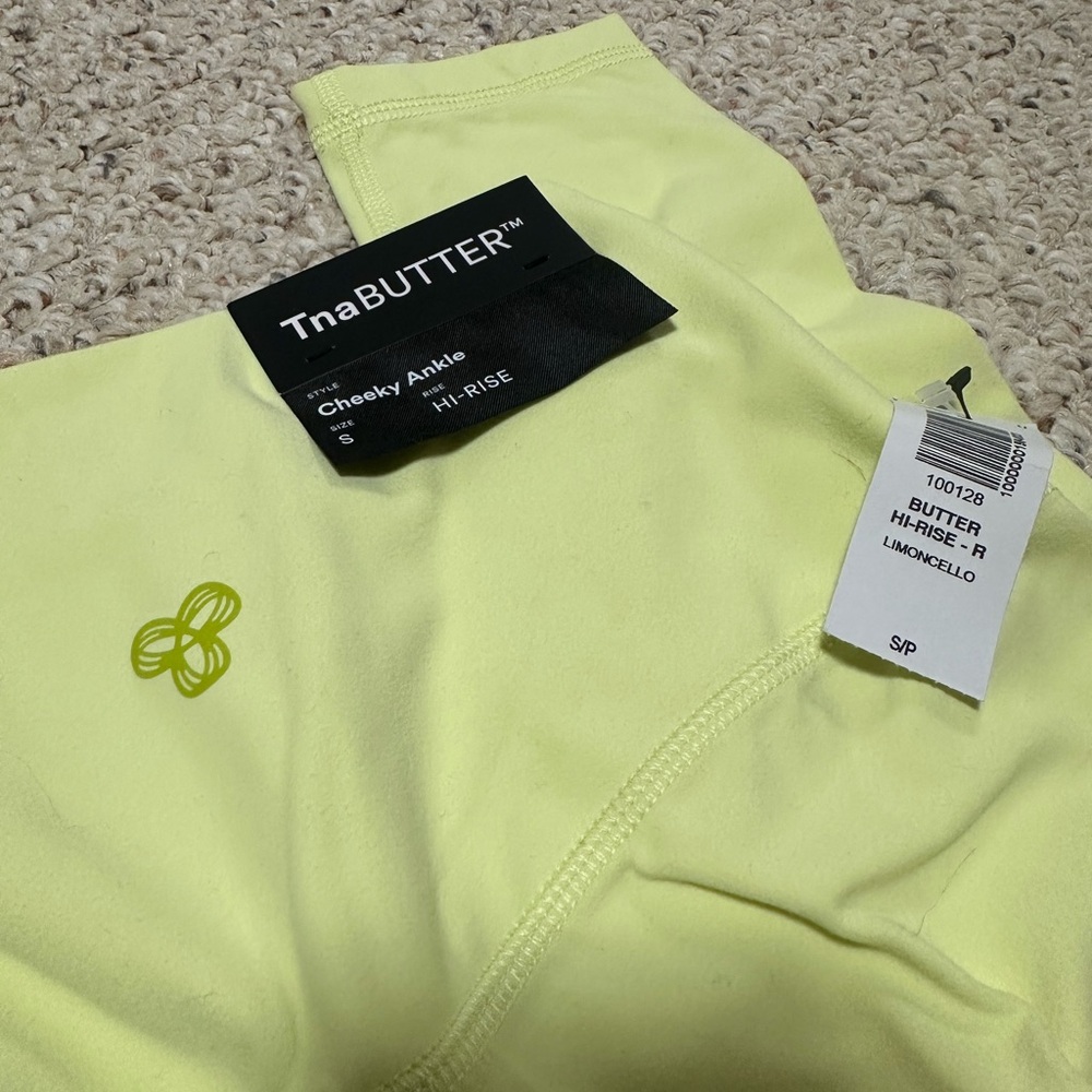 NWT Aritiza TnaBUTTER Cheeky Ankle Hi-Rise Limoncello - Size S